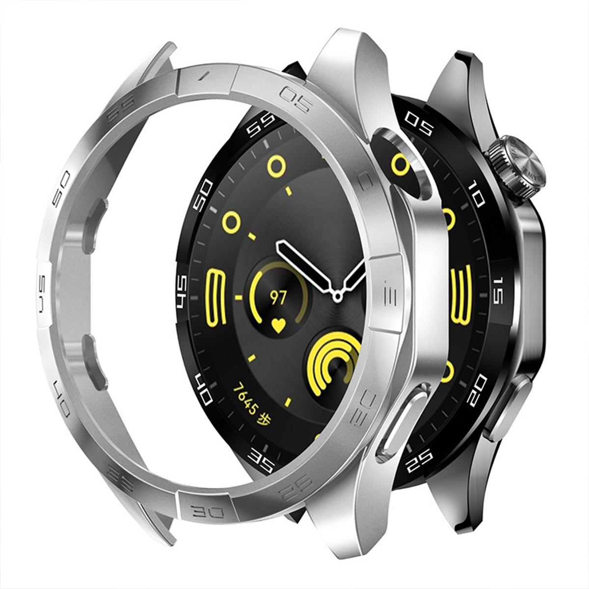 

Чехол для Huawei Watch GT 4 46 мм Защитный чехол Жесткий бампер из поликарбоната для мужских женских аксессуаров GT4 (без защитного стекла) For Huawei GT 4 46 серебряный