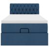 Ottoman Bed with Mattress Blue 90x190 Cm Fabric