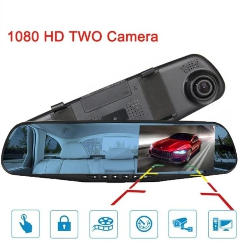 Cameră de bord 1080P de înaltă definiție, Recorder video auto cu lentilă dublă cu detector radar