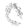 1pcs Glass DIY Craft Chains White Flower shape Trendy Rhinestone Chain  For Women