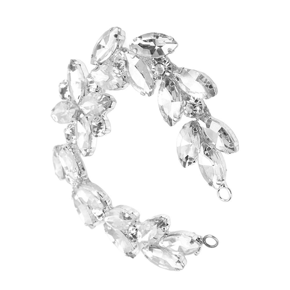 1pcs Glass DIY Craft Chains White Flower shape Trendy Rhinestone Chain For Women