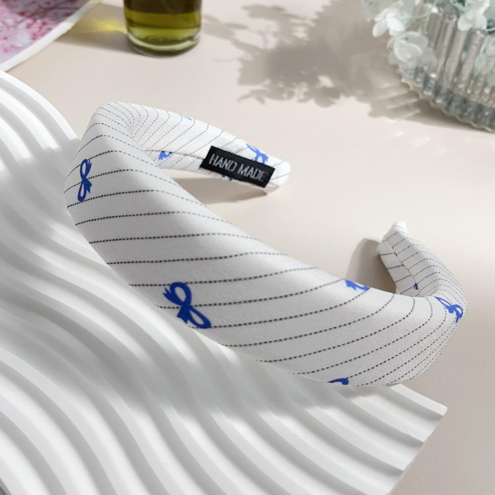 New Floral Bowknot Hairbands for Women Girls Korean Hair Accessories Sponge Soft Sweat Flower Bows Wide Hoop Headband Bandana