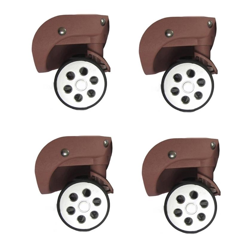 4 Stück Gummi-Trolley-Rollen Ersatz für Gepäckbox 60x12mm/55x12mm Schwerlast-Kofferrolle 360 Grad Schwenkbares Set