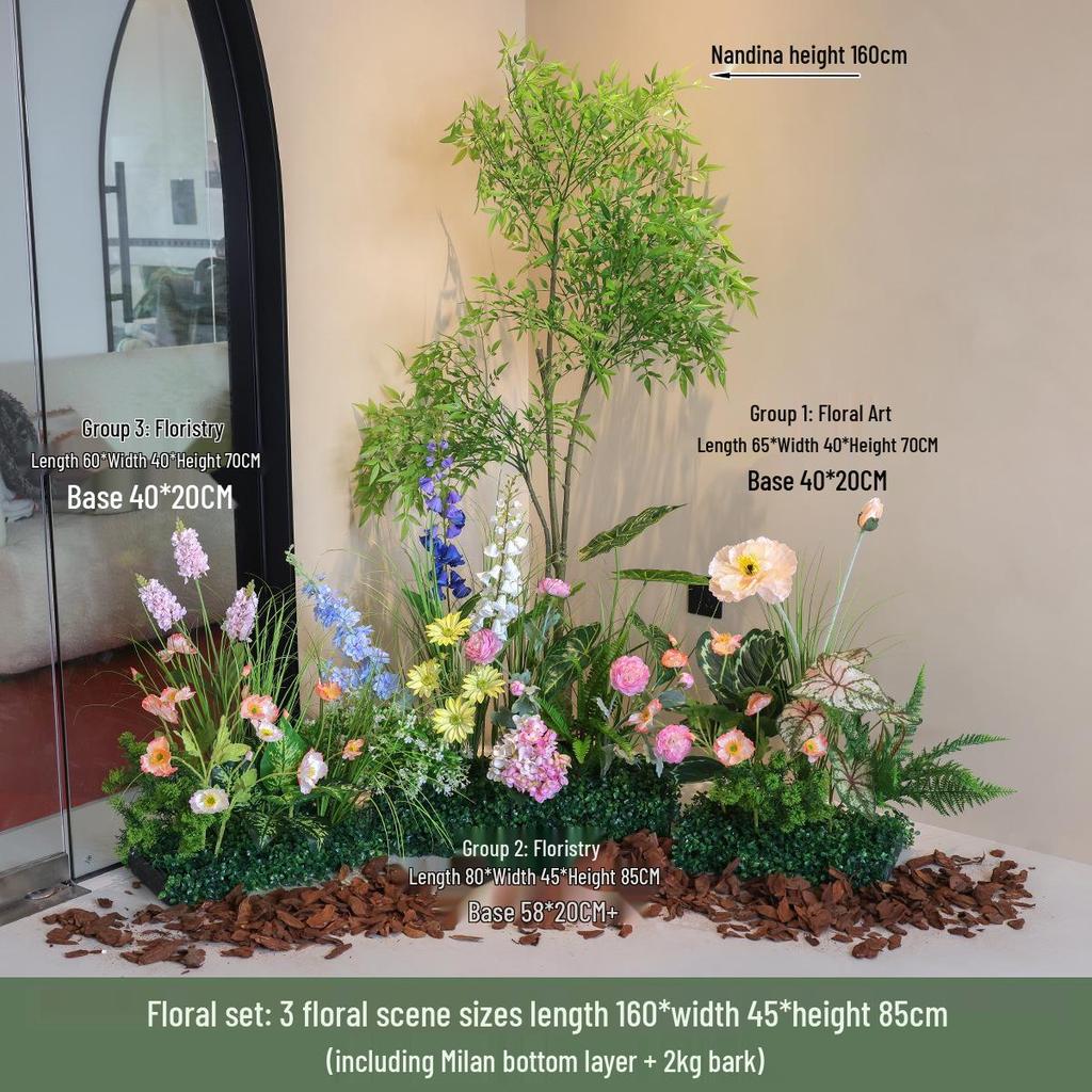 Artificial Green Plant Floral Arrangements for Indoor Decor in Hotels and Shops