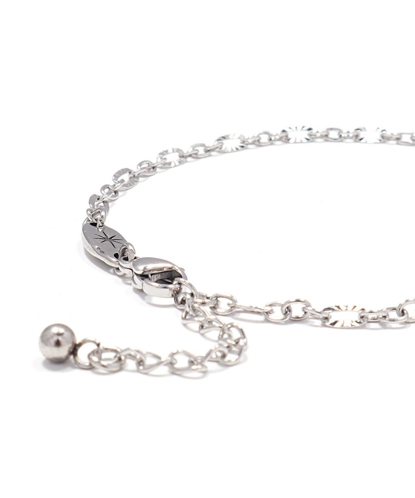 Polalita Flat Shining Slim Chain Anklet (Plt-Ak-014_Sv)