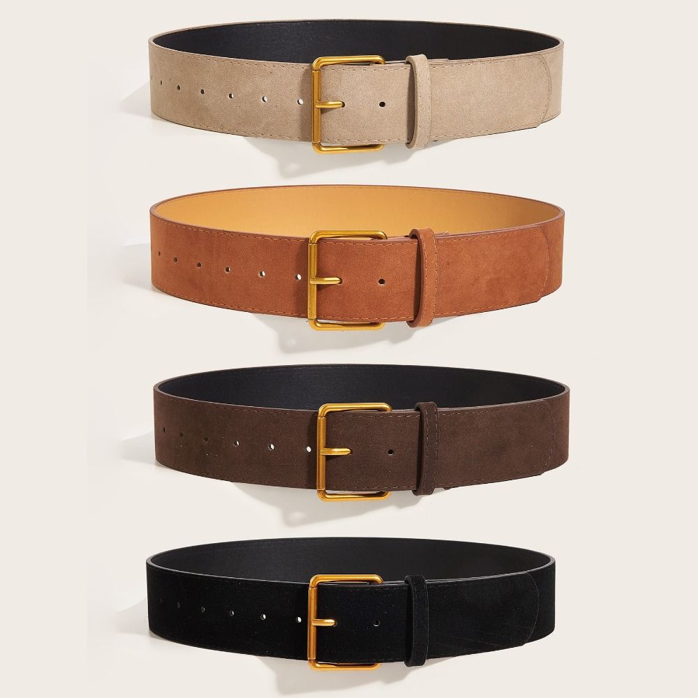 Trendy Pin Buckle Waistband Luxury Design Business Waist Strap Retro Trouser Dress Belts  For Women