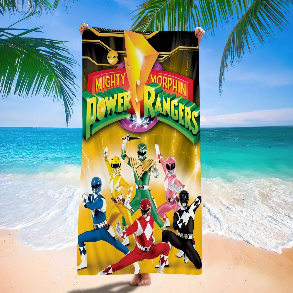 M-Mighty M-Morphin Power Rangers Big Microfiber Beach Towels Dry Towel Sand Beach Towels Pool Towel for Travel Swim Pool Yoga