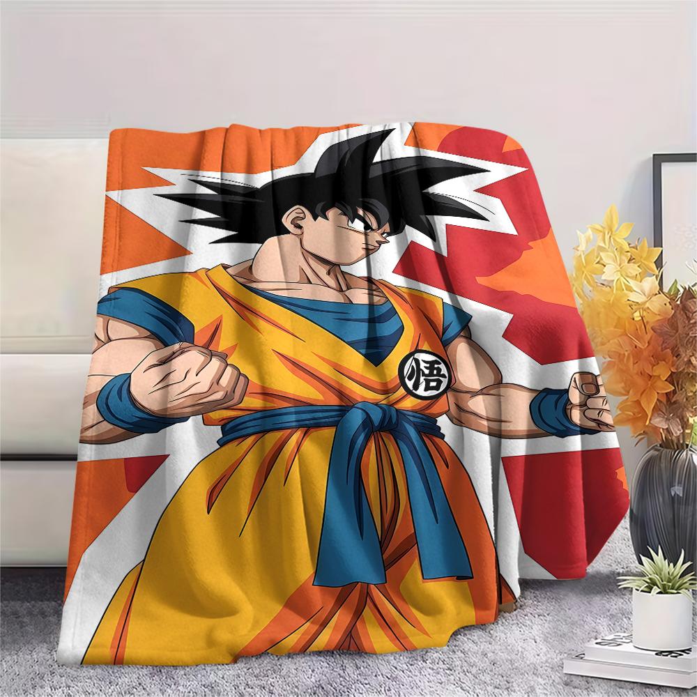 Coperta in Flanella con Stampa Personaggi Dragon Ball, Alta qualità Confortevole per Tutte le Stagioni, Arredamento per la Casa, Calore e Comfort, Perfetta per Regali di Natale