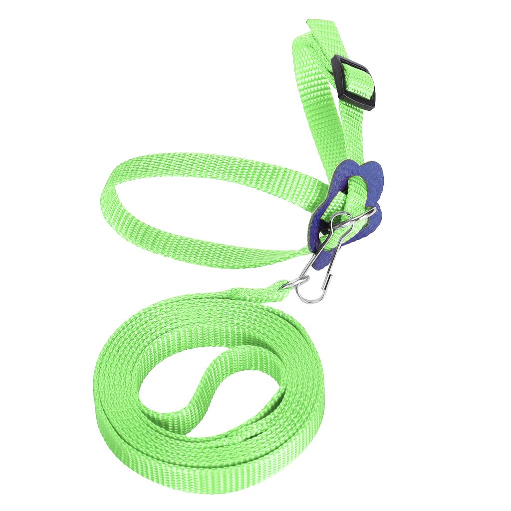 Vogelgeschirr Papageienleine Verstellbar Vögel Nylon Anti-Biss Seil für Outdoor-Training(Grün )