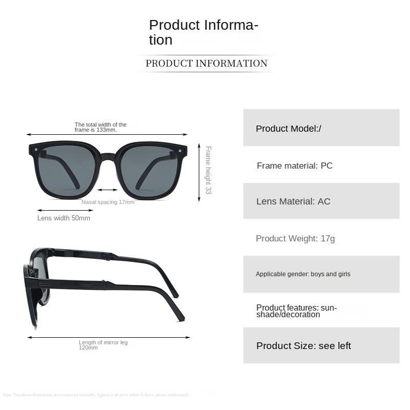 Folding Children's Sunglasses UV400 Protective Boy Girl Sun Glasses Fashion Shade Summer Baby Goggles Vintage Square Eyeglasses