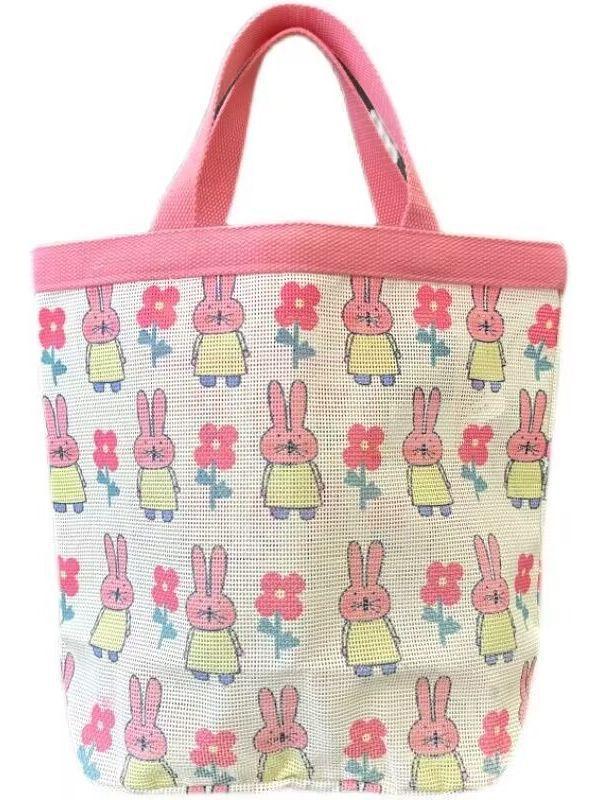 Cute mesh bag, beach bag, work bento bag, go out portable student tutoring bag