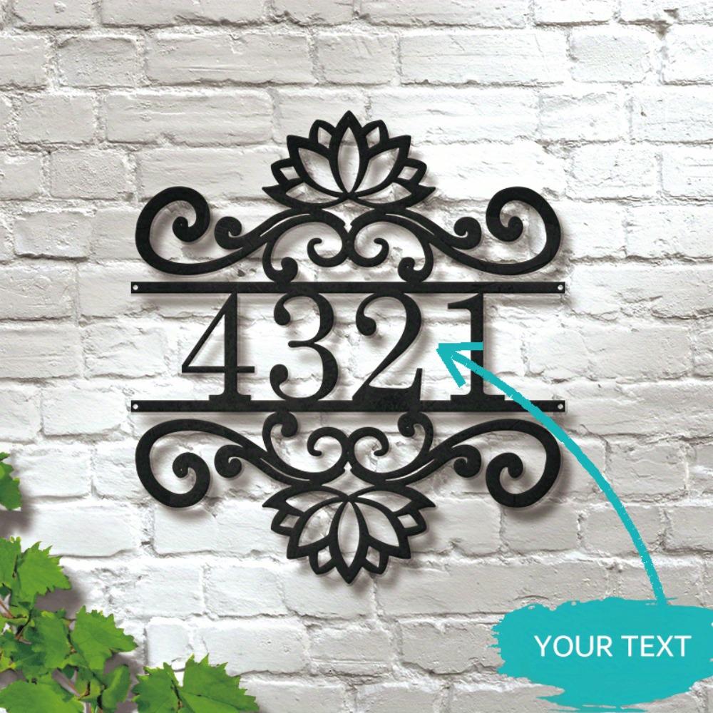 Metal Door Number Sign Wrought Iron Address Plates Modern House Number Home Decor Outdoor Gift