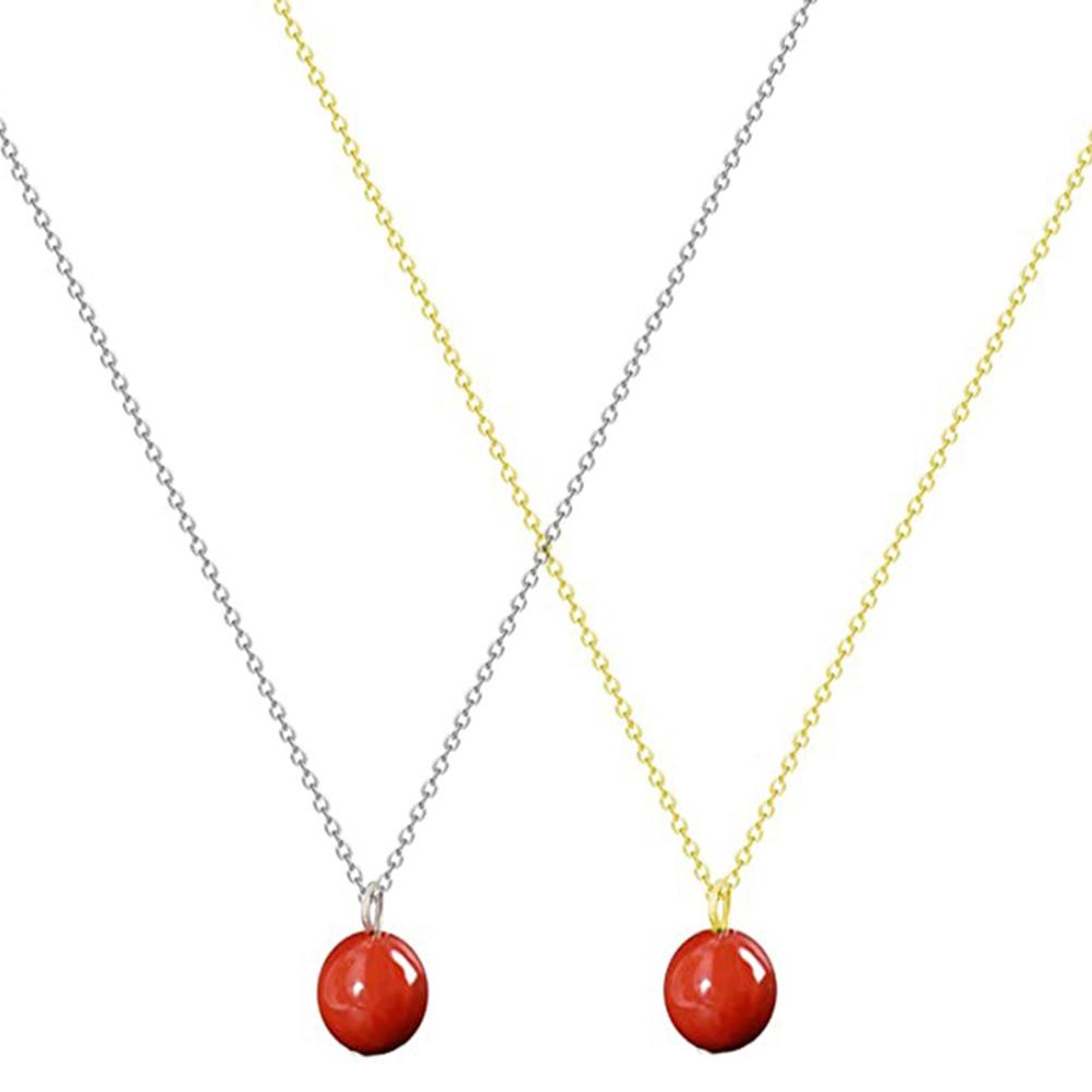 Red Agate Stone Pendant Necklace Simple Crystal Necklace Jewelry Gift for Women Girl