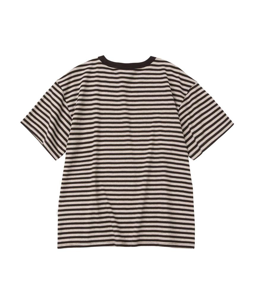 WMC [Crop] Multi-Stripe T-Shirt_Brown