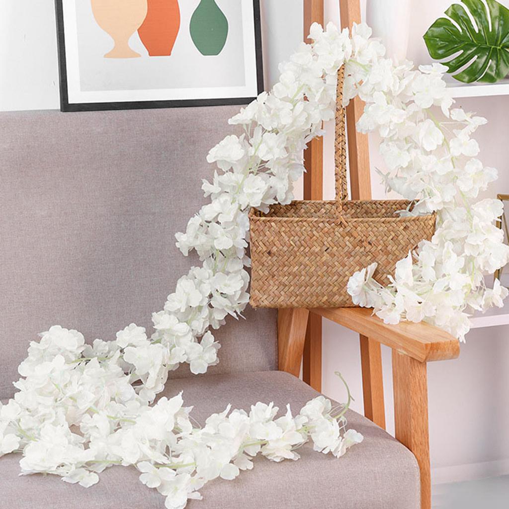 1.8m 256 Simulated Artificial Sakura Flower Garland Hanging Vines for Spring Home Room Wedding Party Decor