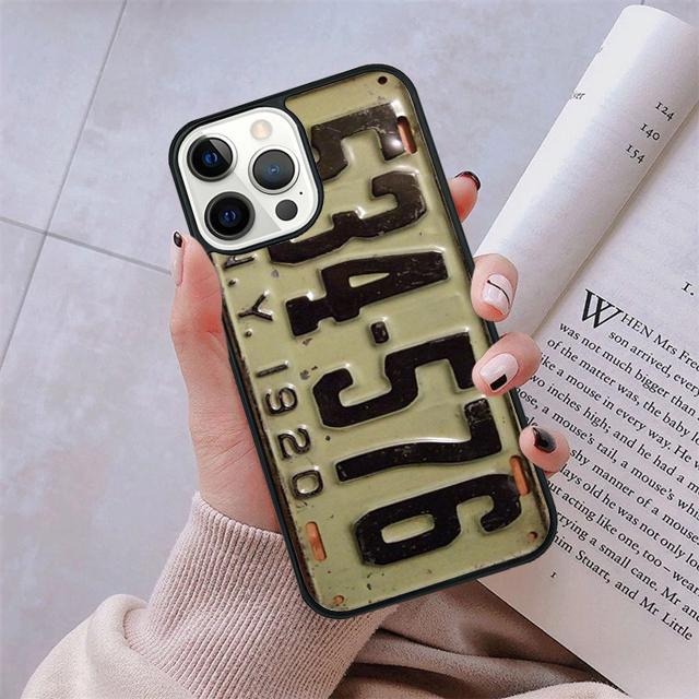 Retro Cool License Plate Number Phone Case For IPhone 18 17 Air 16 15 14 Plus Apple 16 11 12 13 Pro Max Coque