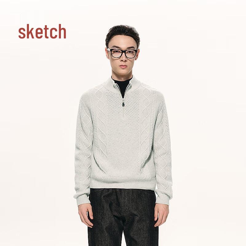 CROQUIS Men's Winter 2025 H-Fit Semi-Turtleneck Long Sleeve Cashmere Blend Sweater