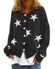 Autumn/Winter Women's Knitted Cardigan - Five-Pointed Star Design, Single-Breasted Sweater
