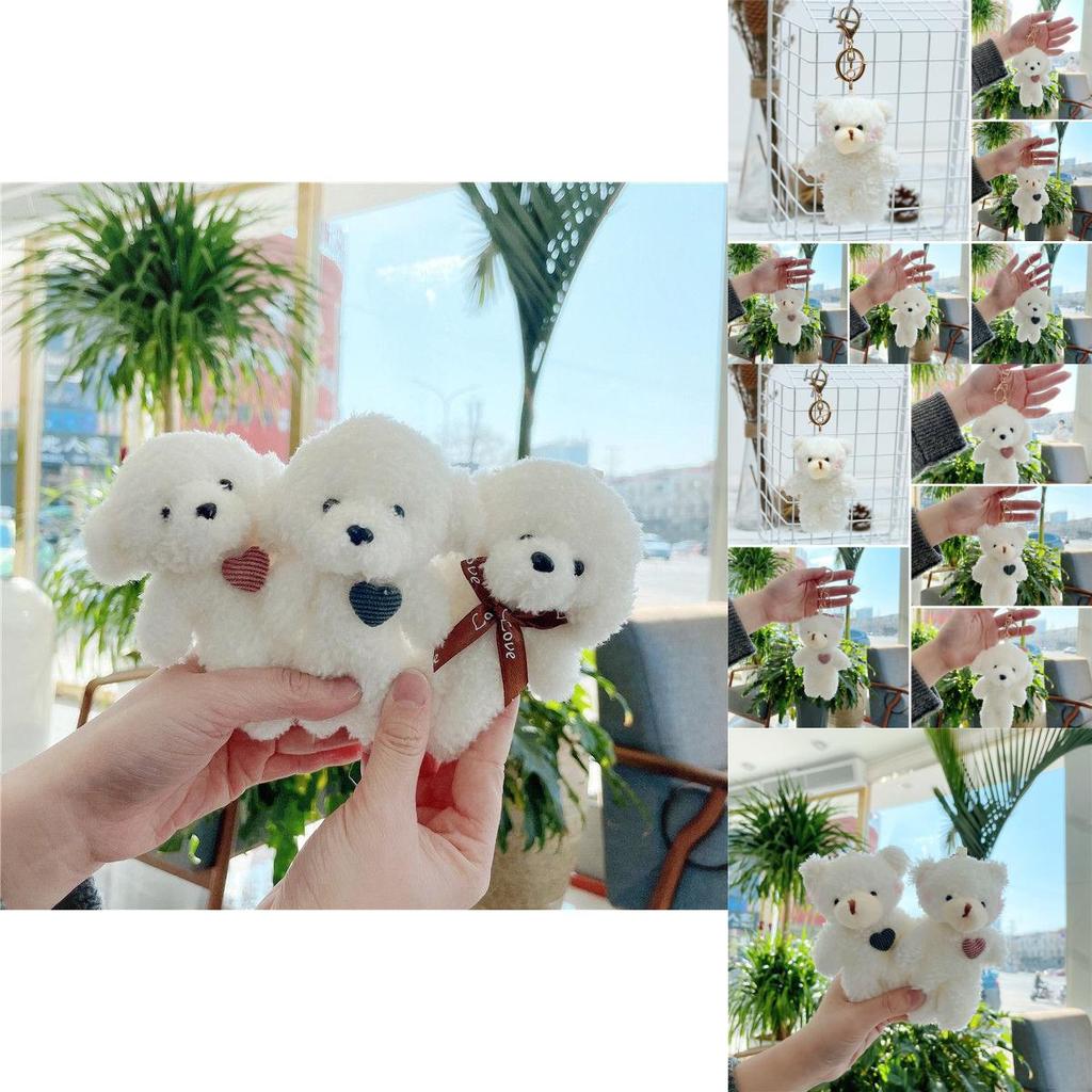 Love Bear Dog Plush Pendant Toy Key Chain For Adorable Decorations Soft And Durable 11cm Birthday Gift