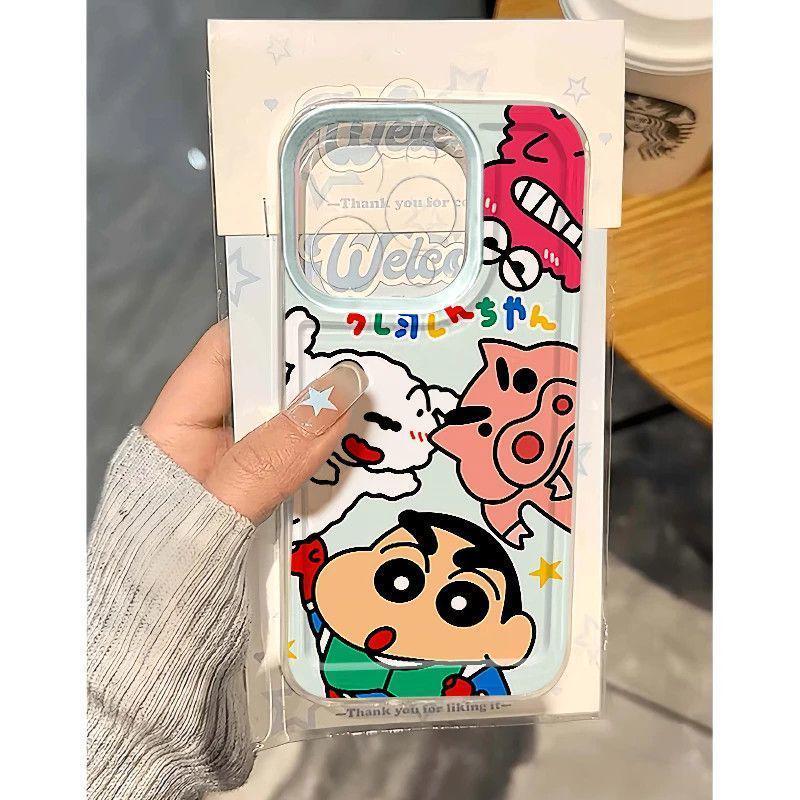 

Милый чехол с Шин-чаном для Apple 17 Pro Max, прозрачный дизайн космоса, мягкий чехол для iPhone 11/7/15 Pro/16/17. iPhone 15 Pro Max