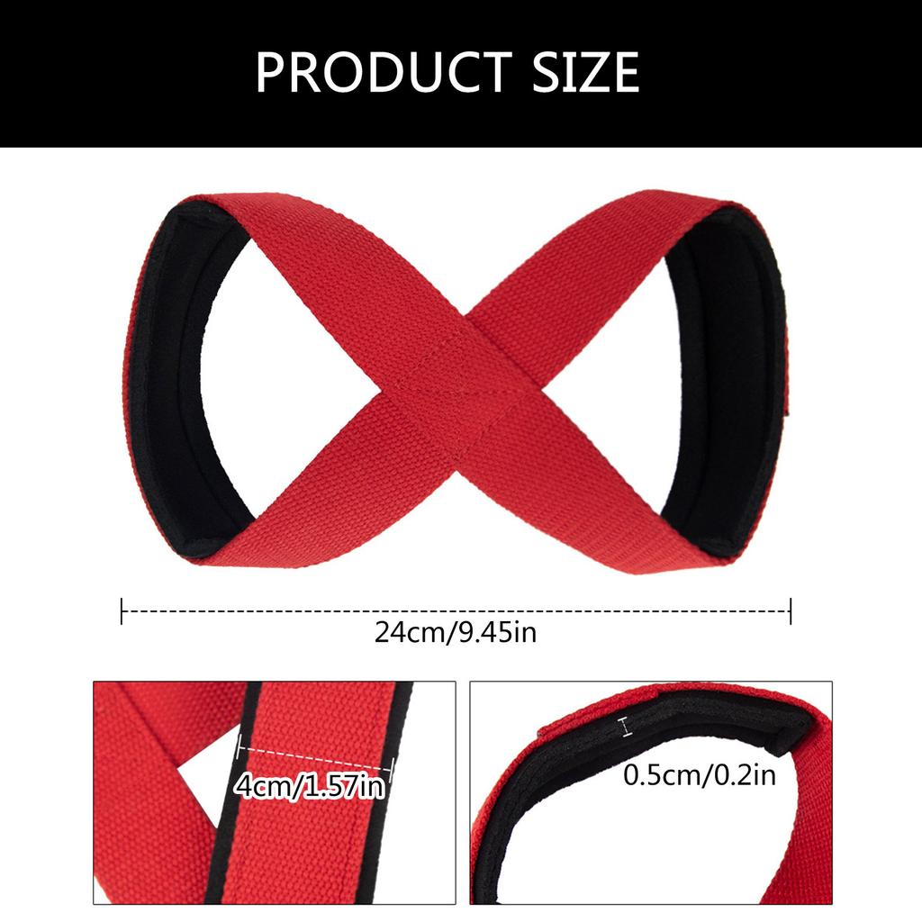 Heavy Duty Lifting Strap Figure 8 Strap Weight Lifting Power Wrist Strap for Deadlift, Powerlifting, Crosses Training