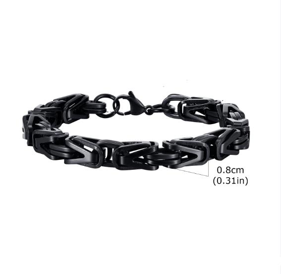 Vikings Mens Chunky Paperclip Chain Bracelets Waterproof Stainless Steel Link Wristband Birthday Gifts for Him