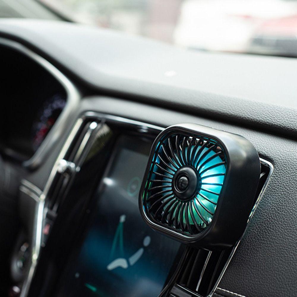 Adjustable Car Air Outlet Fan 3 Speed Mini Air Conditioner Square USB Small Cooling Fan Rear Seat