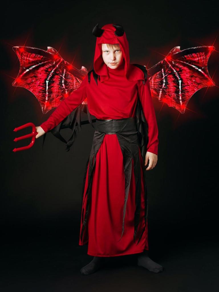 Children'S Electric Dragon Wings, Halloween Flapping Dragon Wings, Dragon Wings With Led Lights, Children'S Dress Up Toys