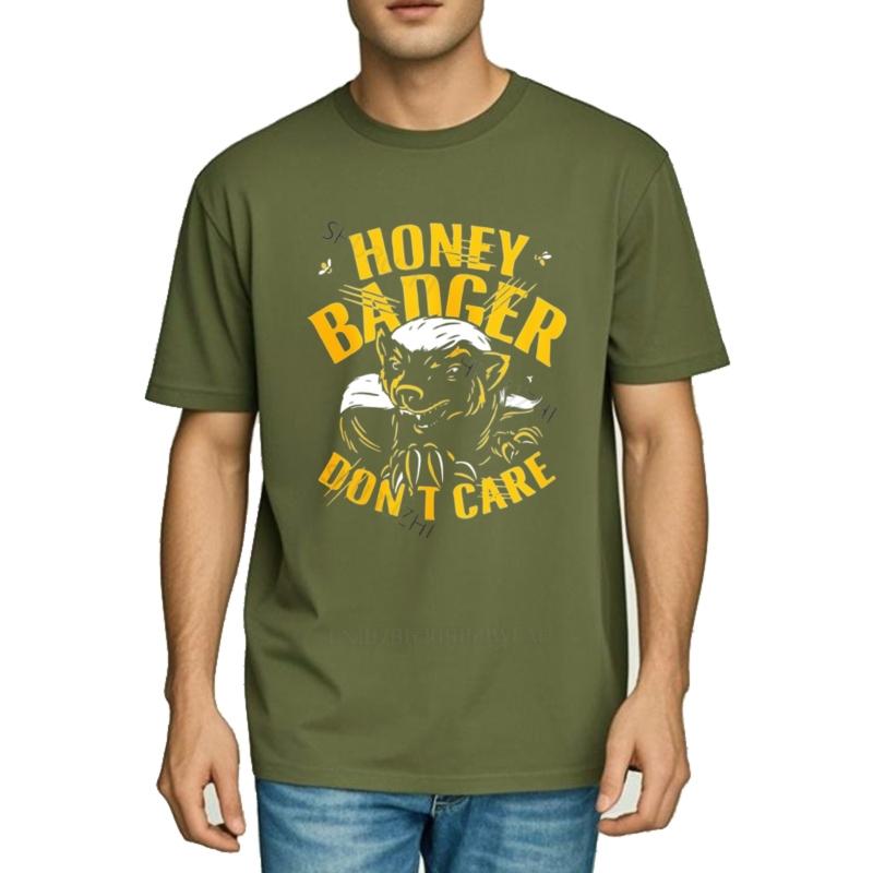 Homme T-Shirt Summer Men t-shirt Male tee-shirt Neu Honey Badger Dont Care Mens Black Logo T-Shirt Brand Top Tees Teeshirt