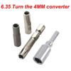 4Pcs Hexagonal Shank Conversion Set with Magnetic for Interchanging 6.35mm and 4mm Drill Bit in Power Tool