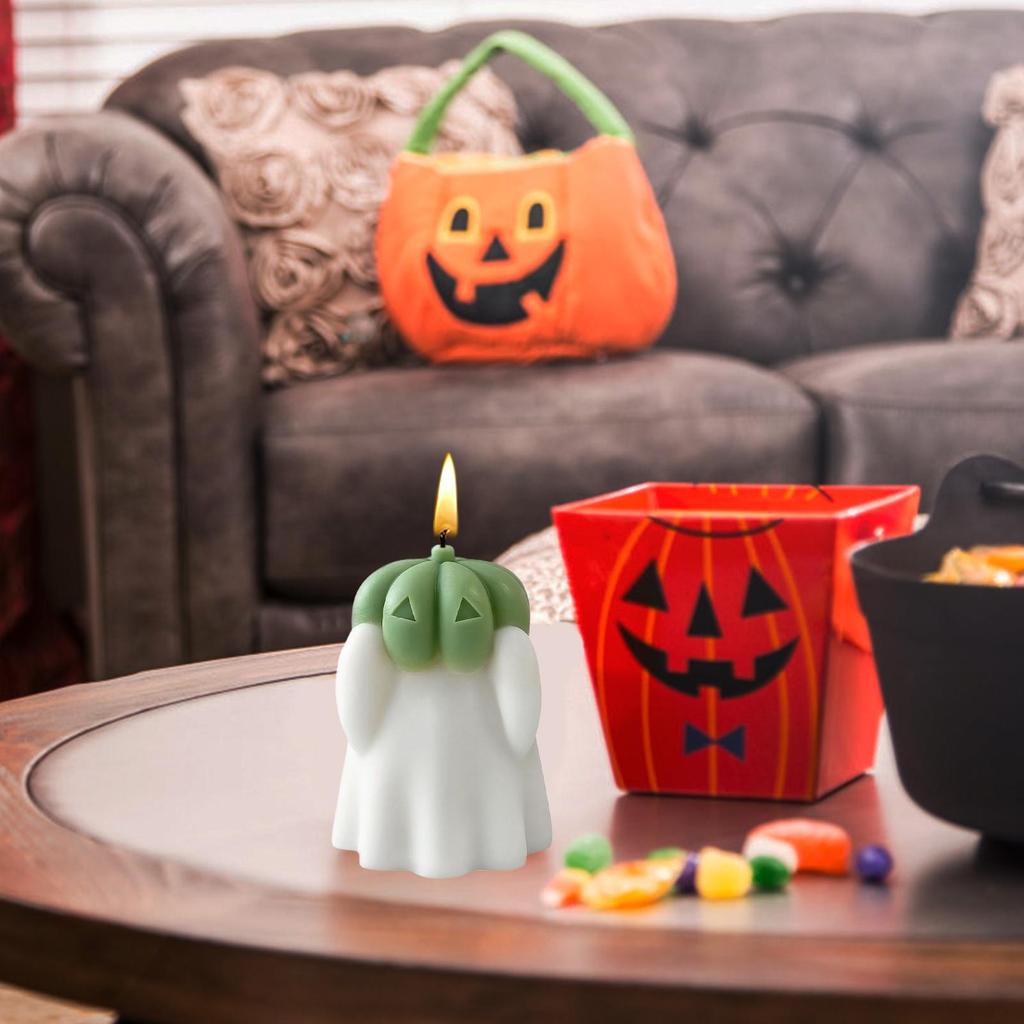 Halloween Ghost Aromatherapy Candle Mold Pumpkin Ghost Shape Plaster Mould Gypsum Ornament Cement Candle Wax Mold Decoration