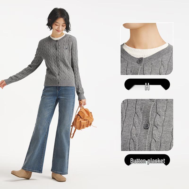 Hotwind Women's 2025 Winter Round Neck Knitted Cardigan