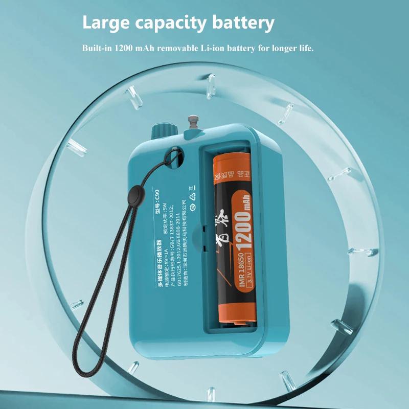 Mini Pocket FM Radio High Sensitivity Digital Radios Receiver Wireless Bluetooth Speaker with LED Display Recording Sleep Timer