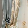 Luxury European Embroidered Thickened Blue Polyester Curtains Living Room Bedroom Lace Valance Tulle Curtain Light Blocking Ideal For Great