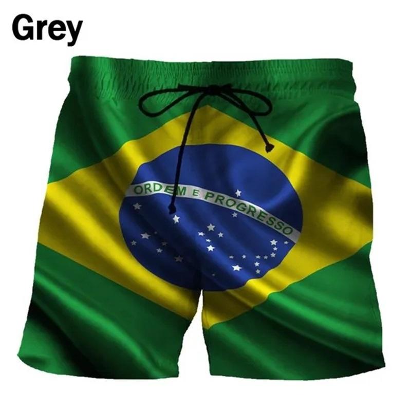 3D-Druck Brasilien Flaggenmuster Badeshorts Für Männer Sommer Mode Lässig Boardshorts Herren Outdoor Sport Fitnessstudio Schwimmhosen