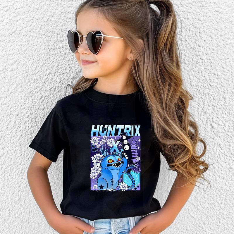 Kpop Korean Wave Witch Hunting Team Tiger Printed Children's T-shirt