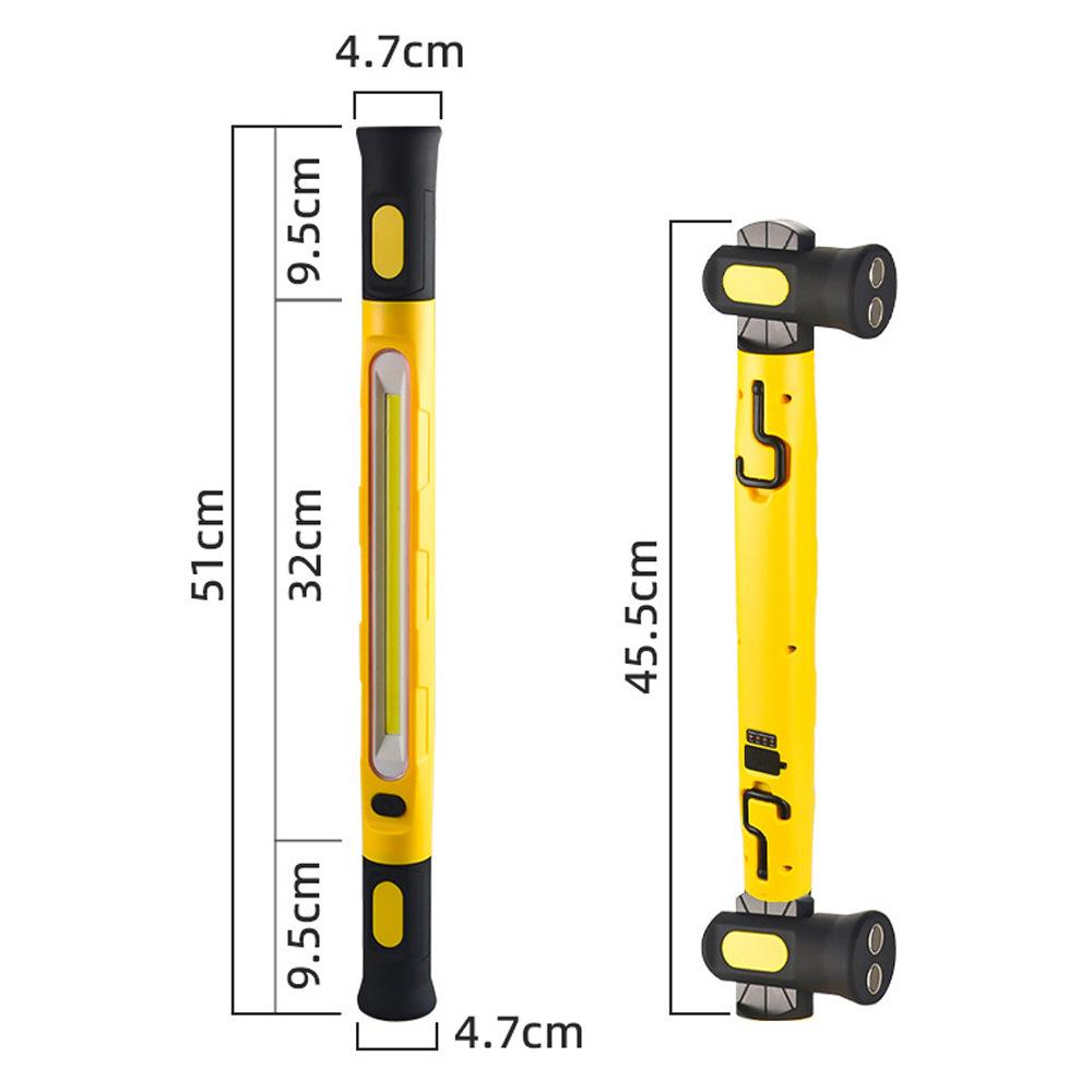 Multi Functional Magnetic Outdoor White/yellow/warm Light,Strip Hook 3Color Auto Repair Light Adjustable USB Work Light
