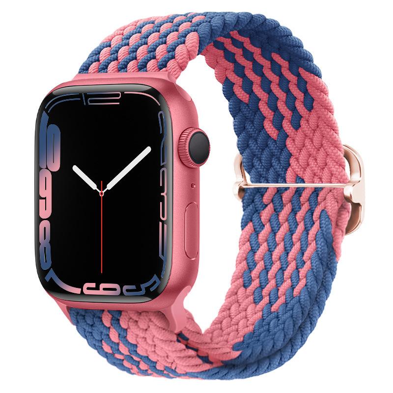 Elastic Woven Nylon Band F Smart Apple Watch Band 40 41 44 45MM Iwatch SE8 7 5 6 , Alloy Buckle Sport Soft Breathable Accessories Strap Blet Bracelet