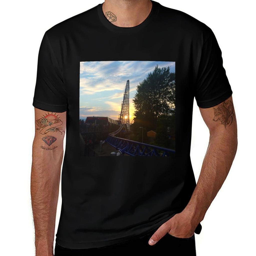 Sunset Through Coaster T-Shirt Street Casual Tee Shirt