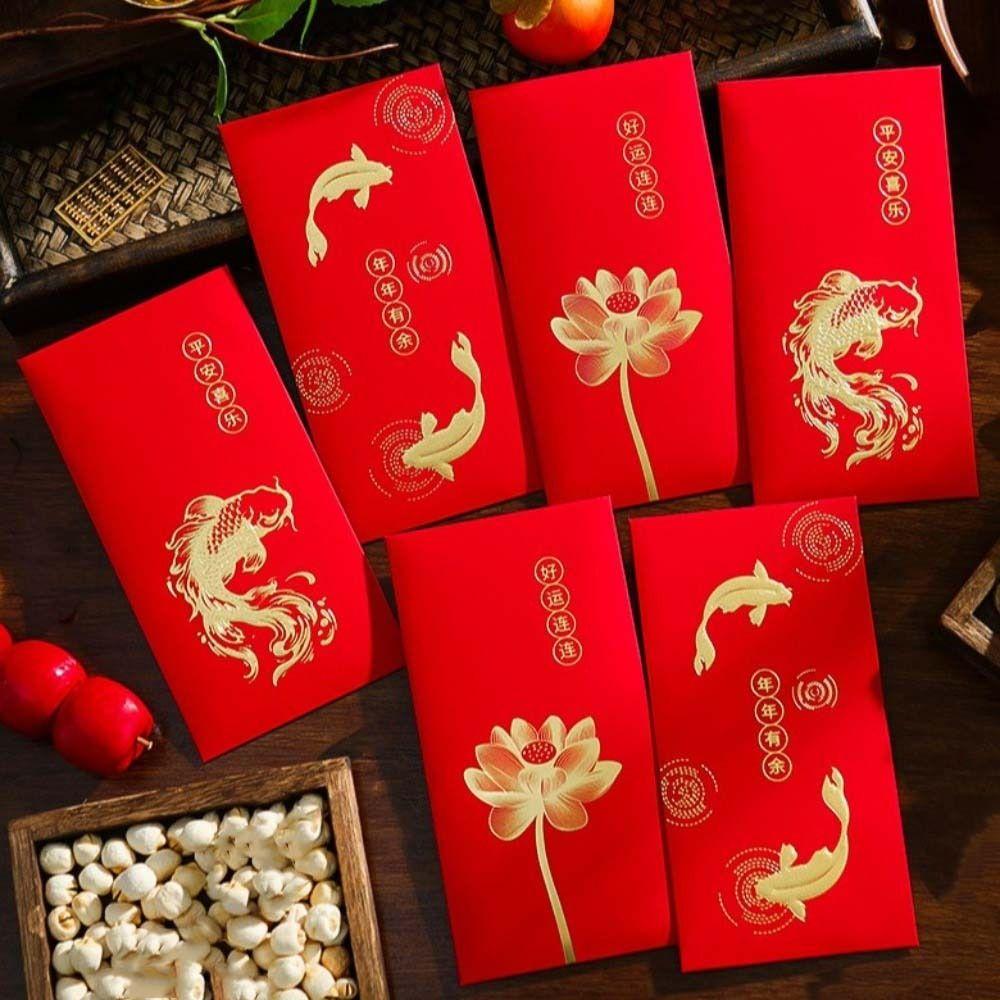 6pcs Traditional Horse Year Red Envelope Cartoon Red Packet Cute Lucky Money Pouch  Spring Festival
