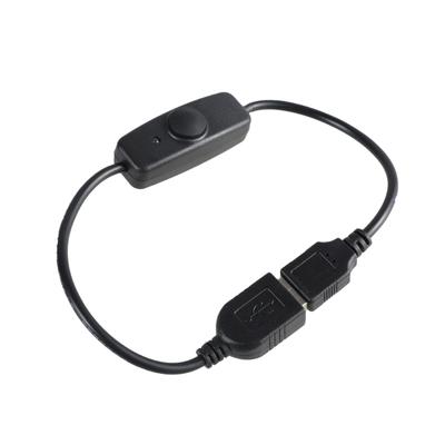 USB Extension Cable Power Cord with Power Indicator Light and Switches 32cm for USB Lamp and Fan 5V2A Charging Only