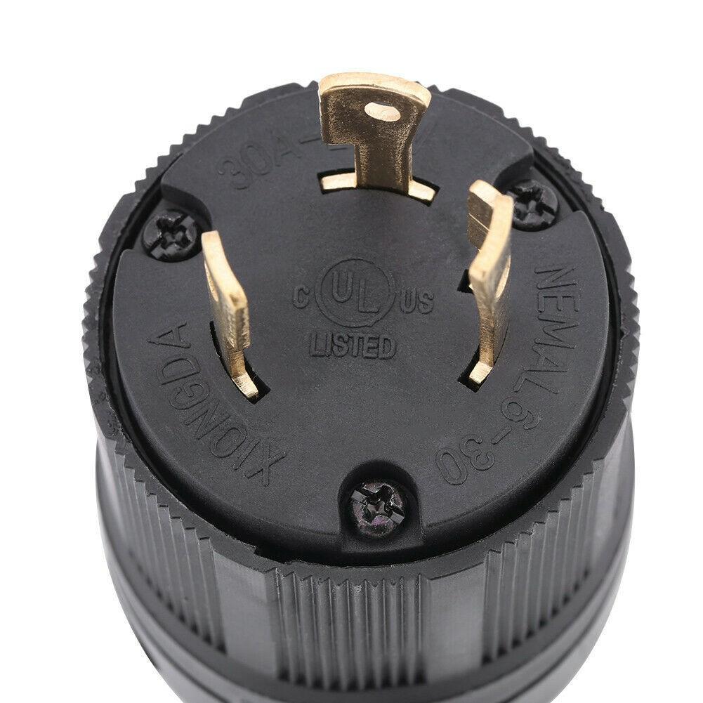 NEMA 30A 250V -Lock Plug For L6-30P 3-pole Wire Lock Electrical Plug Connector