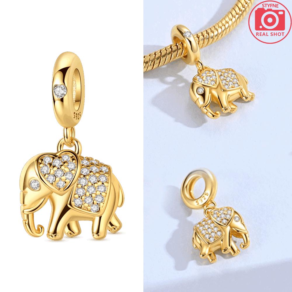 Original Copper Gold Air Balloon Colorful Zircon Pendant Beads Fit Bracelet Butterfly Tassel Elephant Gift Diy
