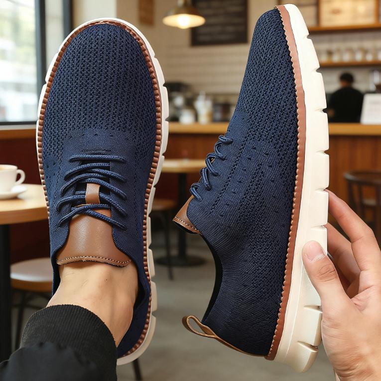 Men's Outdoor Casual Mesh Shoes Breathable Knit Sneakers Lightweight Anti-Slip Sole Comfortable Walking Shoes  Sneakers Men