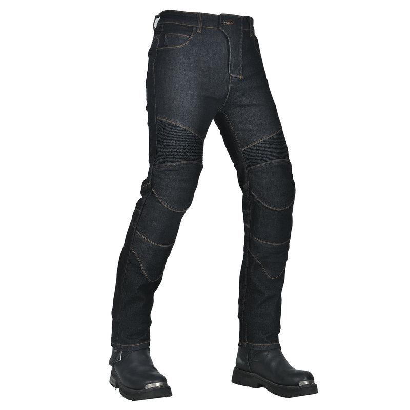 VOLERO Men's Slim Fit Straight Leg Biker Riding Jeans with Flap