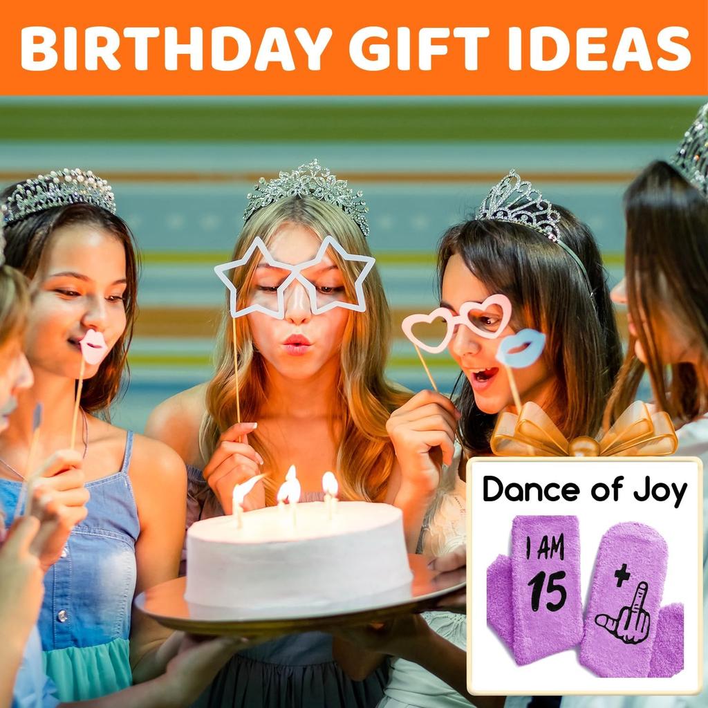HAPPYPOP Birthday Gift Ideas - Sweet 16 Socks 15th Birthday Presents for Boys Girls