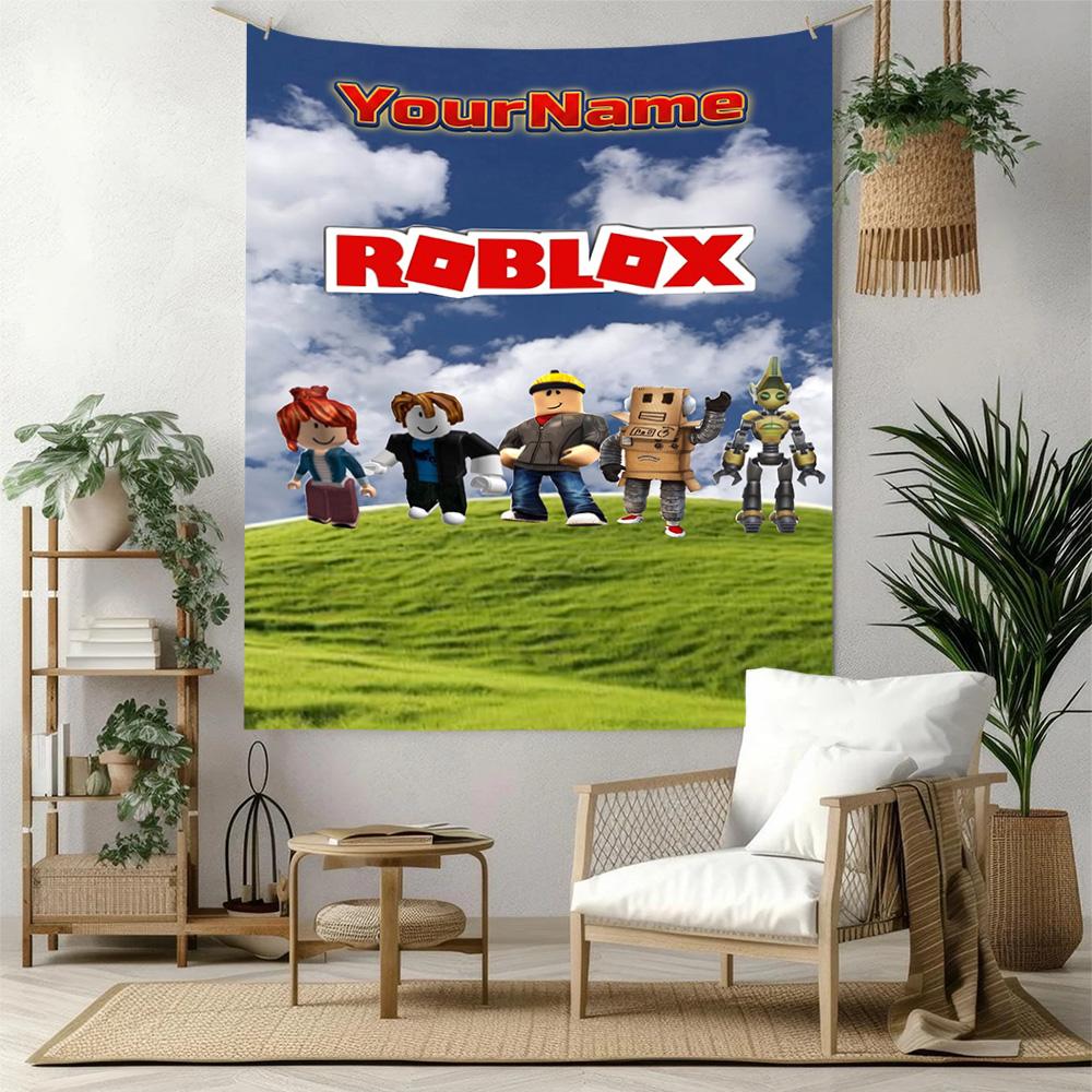 Roblox Custom Your Name Wall Decor Tapestry Art For Pet Memorial Birthdaywedding Party Backdrop Family Gift