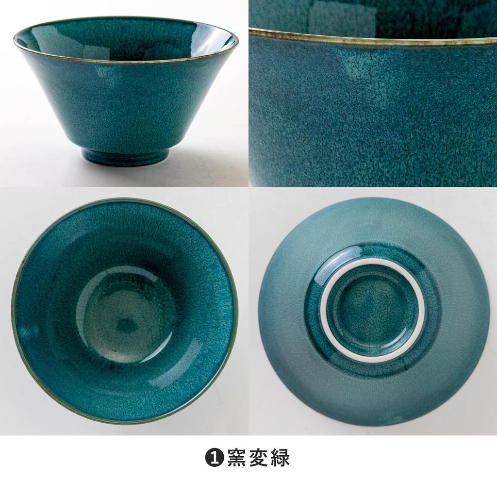 Marusan Kondo Mino Ware fave 170 Bowl Bowl, Kiln-Change Green, Multi-Purpose