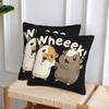 Happy Guinea Pig 2 Pcs Square Pillowcase Pillow Cover Cushion Zip Decorative Comfort Throw Pillow For Home Sofa