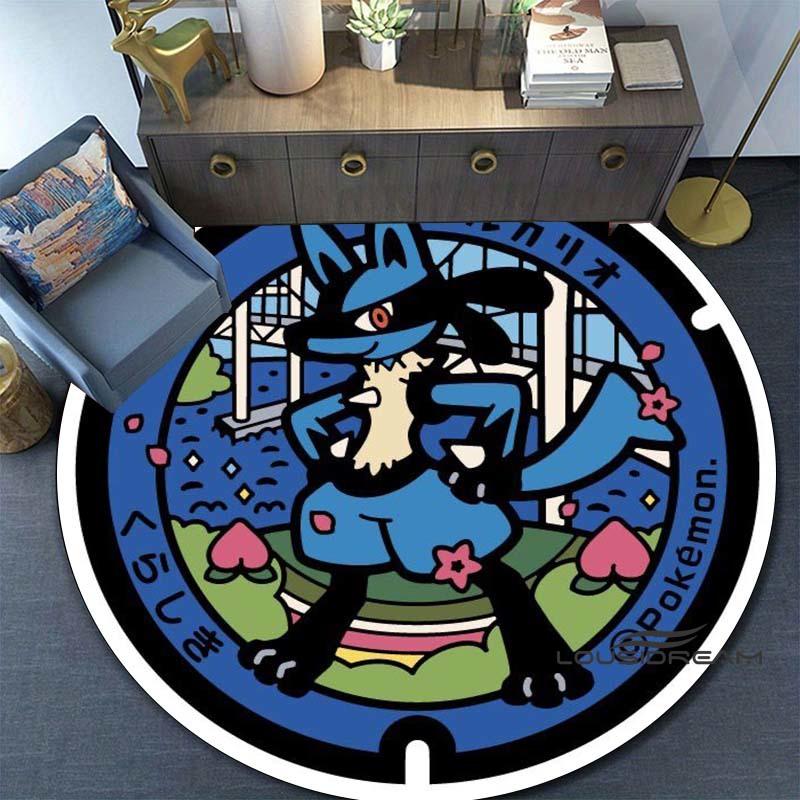 

Round Pokémon rug, suitable for living rooms, bedrooms, lounges, balconies, sofas, coffee tables, swivel chairs, etc. Holiday gi 80cm